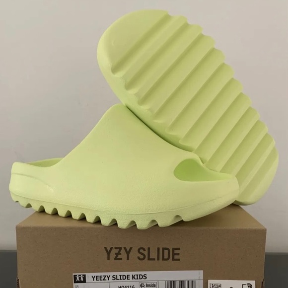 Yeezy Other - NEW Adidas Yeezy Slide Kids Glow Green Light Green 1Y